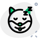 Dog sleeping emoticon with z alphabets surrounding around icon