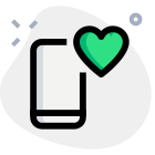 Smarphone with inbuilt heart rate sensor logotype icon