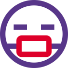 Medical or pollution mask on emoji face icon