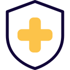 Health insurance with hospital medical coverage layout icon
