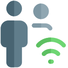 Wireless internet router key shared with multiple home members icon