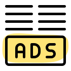 Ads at bottom line in various article published online icon