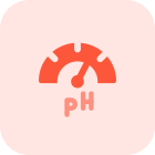 Manual pH metre indicator dial isolated on a white background icon