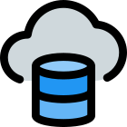 Database server with cloud storage online layout icon