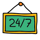 24-7 Open Sign icon