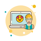 Laptop en Love Emoji icon