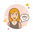 Mädchen und Kaffeetasse icon