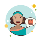 Girl and Shopping Bag icon