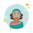 Brown Curly Hair Lady With Earrings icon