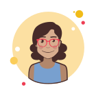 Brown Curly Hair Lady mit Brille icon