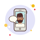 Mann mit Bart Messaging icon