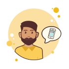 Mann mit Bart Smartphone icon