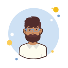 Man With Beard in Blue Glasses icon