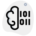 Basic binary programming with AI mind isolated on a white background icon