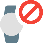 Smartwatch banned with crossed sign isolated on white background icon