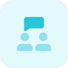 Business discussing money and finance with chat bubble icon