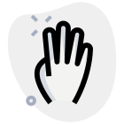 Four fingers hand gesture in political campaign with back of the hand icon