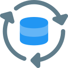 Database syncing complete local drive and connected with other PC icon