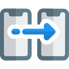 Smartphone to smartphone media transfer arrow layout icon