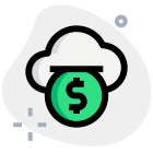 Electronic money transfer in cloud based network icon