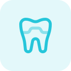 Dental crown with capping of a tooth or isolated on a white background icon