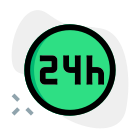 24 hour service on round the clock available icon