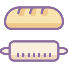 Bread and Rolling Pin icon