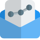 Line chart report shared via mail with organization icon