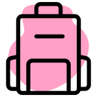 Backpack for a airport luggage and other person accessories icon