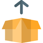 Up direction in open box opening instruction icon