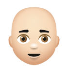 Bald Man Light Skin Tone icon