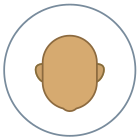 Пользователь в кружке тип кожи 5 icon