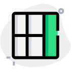 Right bar strip with grid lines parting sections icon