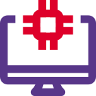 How speed microprocessor in a desktop computer icon