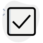 Simple line tick or checkmark in box icon