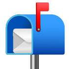 Открытый почтовый ящик с поднятым флажком icon