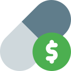 Expensive experimental drug medicine isolated on a white background icon