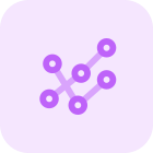 Line diagram with multiple data point isolated on white background icon