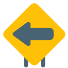 Left arrow sign on a road signal board icon