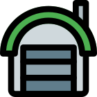 Multiple boxes storage in caddle shed storage warehouse facility icon