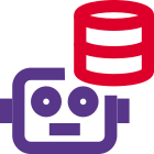 Database of robotic machine learning Technology language icon