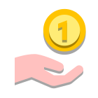 Монета в руке icon