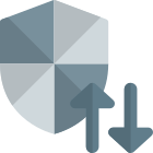 Protection of data transfer with uplink and downlink arrow icon