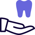 Dental care specialty center with hand and tooth Logotype icon