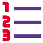 Number list format in acending sequence order icon