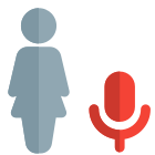 Audio played by businesswoman on a chat messenger icon