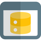 Web connected database for online storage database icon