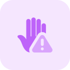 Hand not been sanitize with warning isolated on white background icon