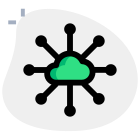 Cloud server multiple connection from all directions and nodes icon