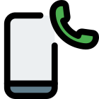 Cell phone with dialler handset receiver logotype icon